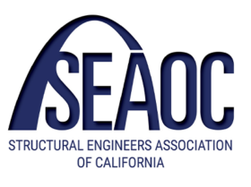 SEAOC logo with a blue arch over large letters and the text Structural Engineers Association of California
